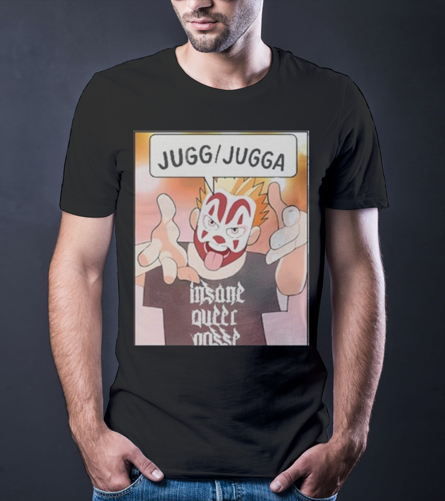 Jugg Jugga Insane Queer Posse Cartoon Character Clown Face T-Shirt