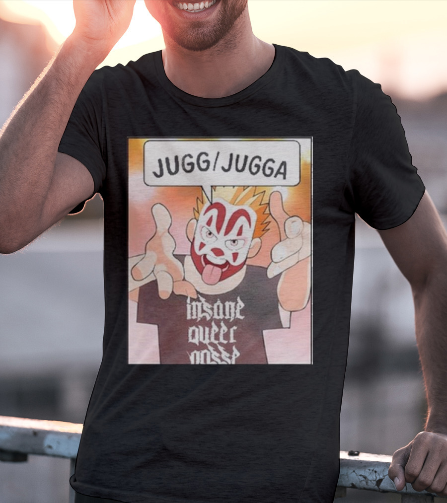 Jugg Jugga Insane Queer Posse Cartoon Character Clown Face T-Shirt