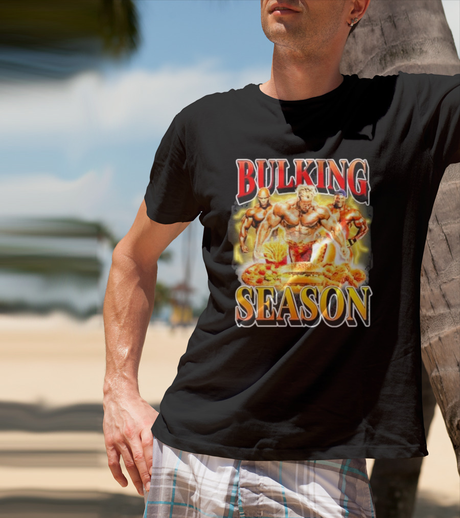 Notsafeforwear Bulking Season Muscular Trio And Feast T-Shirt
