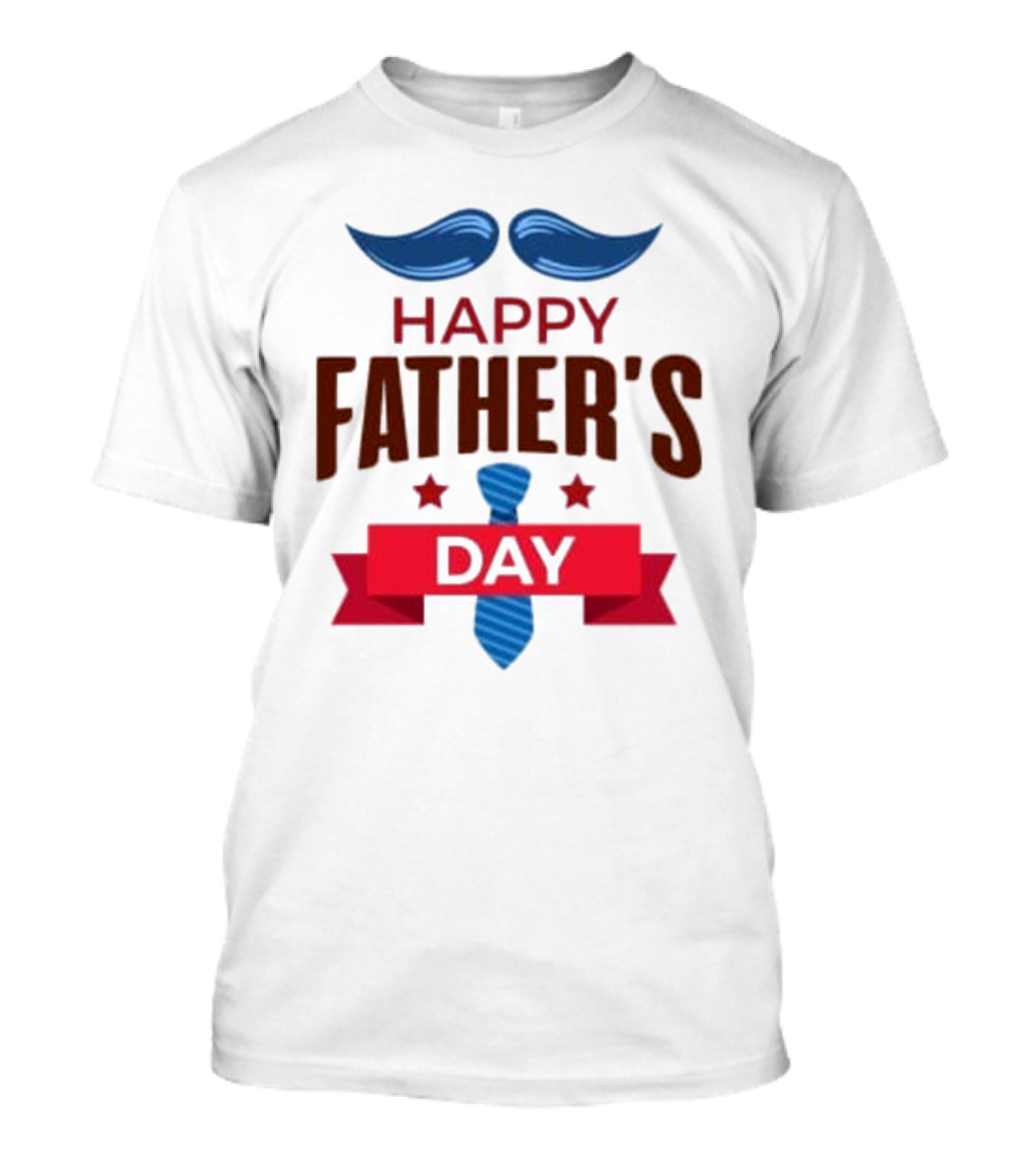 Happy Father's Day Blue Mustache And Tie T-Shirt
