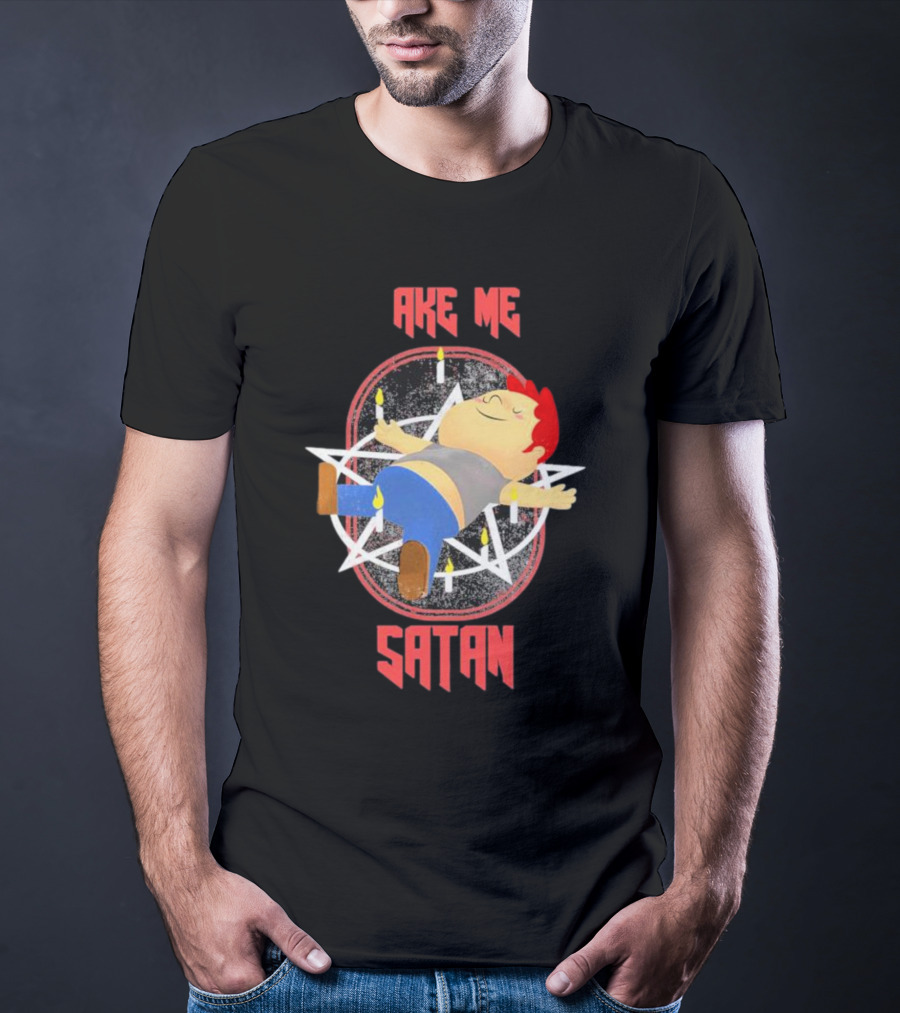 Ake Me Satan Kid Lying On Pentagram With Candles T-Shirt