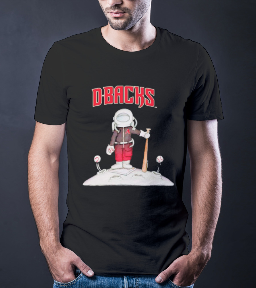 Dbacks Astronaut Mascot With Baseball Bat On Moon T-Shirt