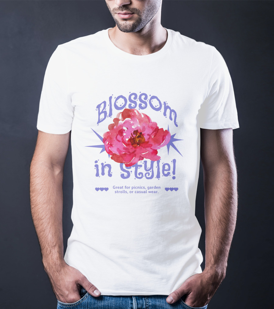 Blossom In Style Great For Picnics Garden Strolls Or Casual Wear T-Shirt