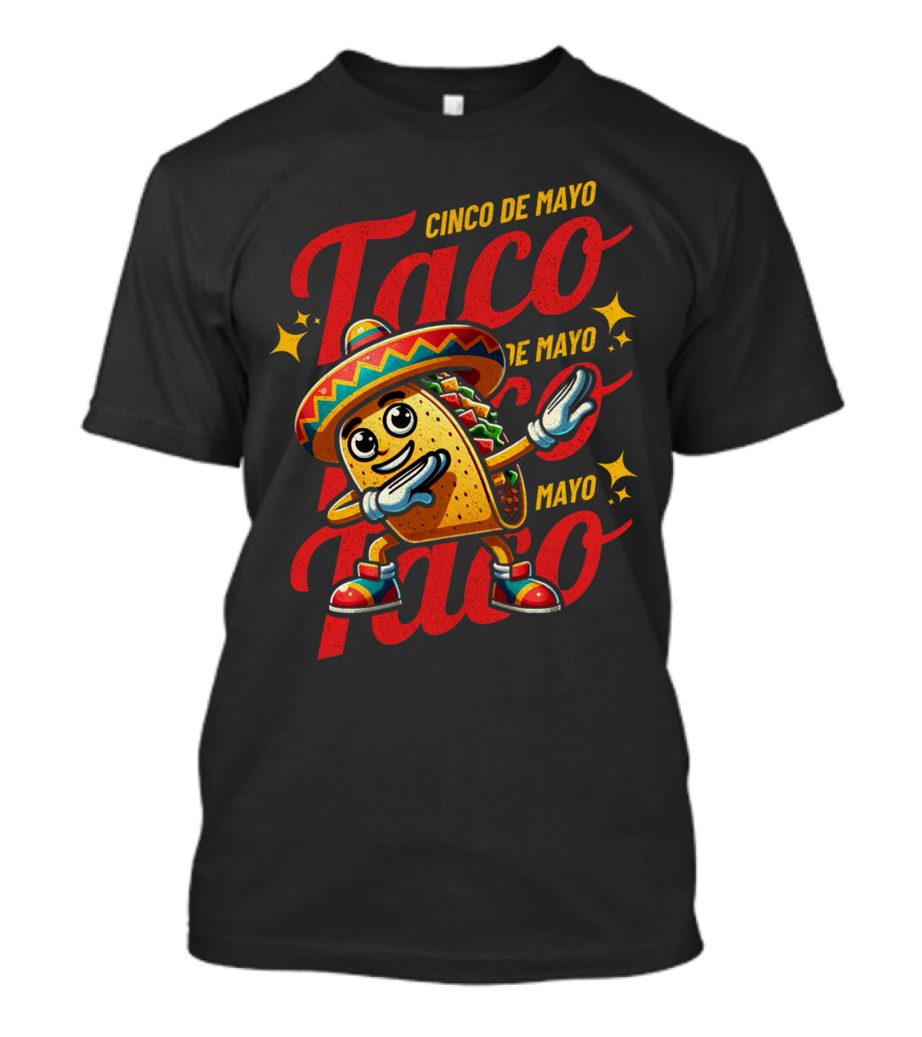 Cinco De Mayo Taco Fest With Sombrero And Stars T-Shirt