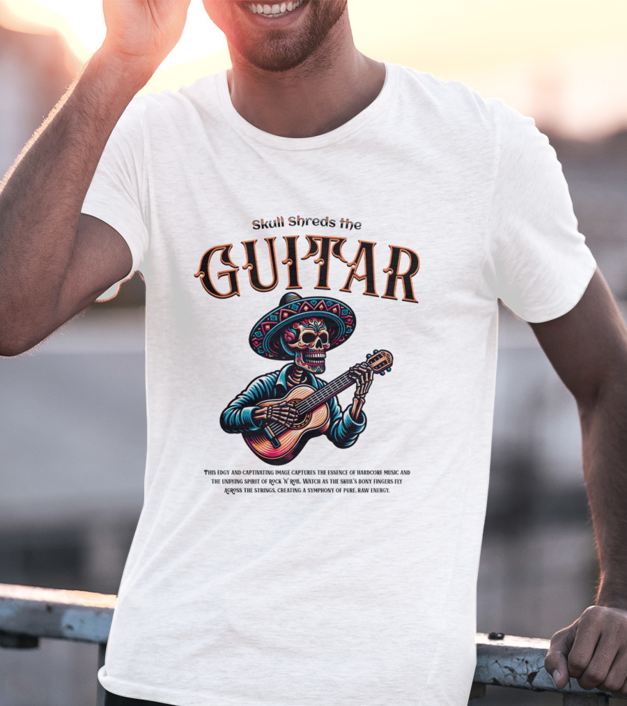 Skull Shreds The Guitar Mexico T-Shirt