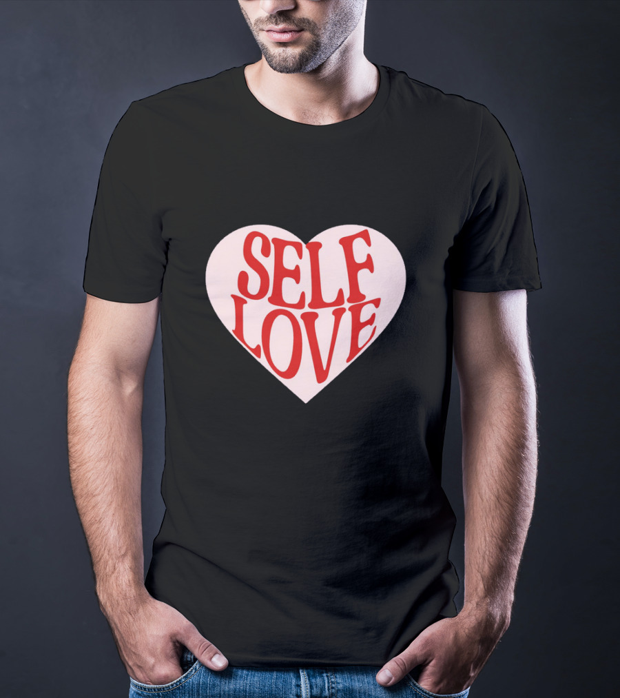 SELF LOVE Heart Retro Bold Typography T-Shirt