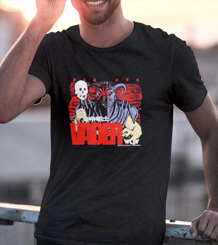 Big Van Vader WCW Skull Mask Japanese Text T-Shirt