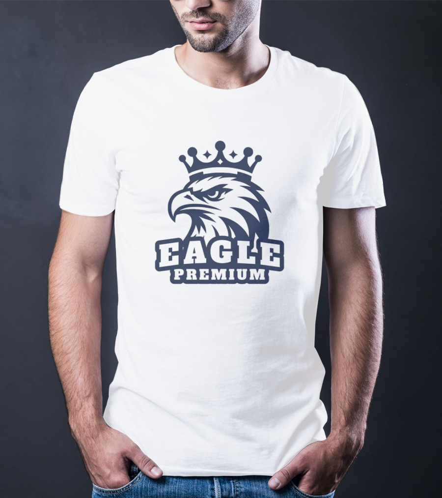 Eagle Premium Mascot With Crown T-Shirt