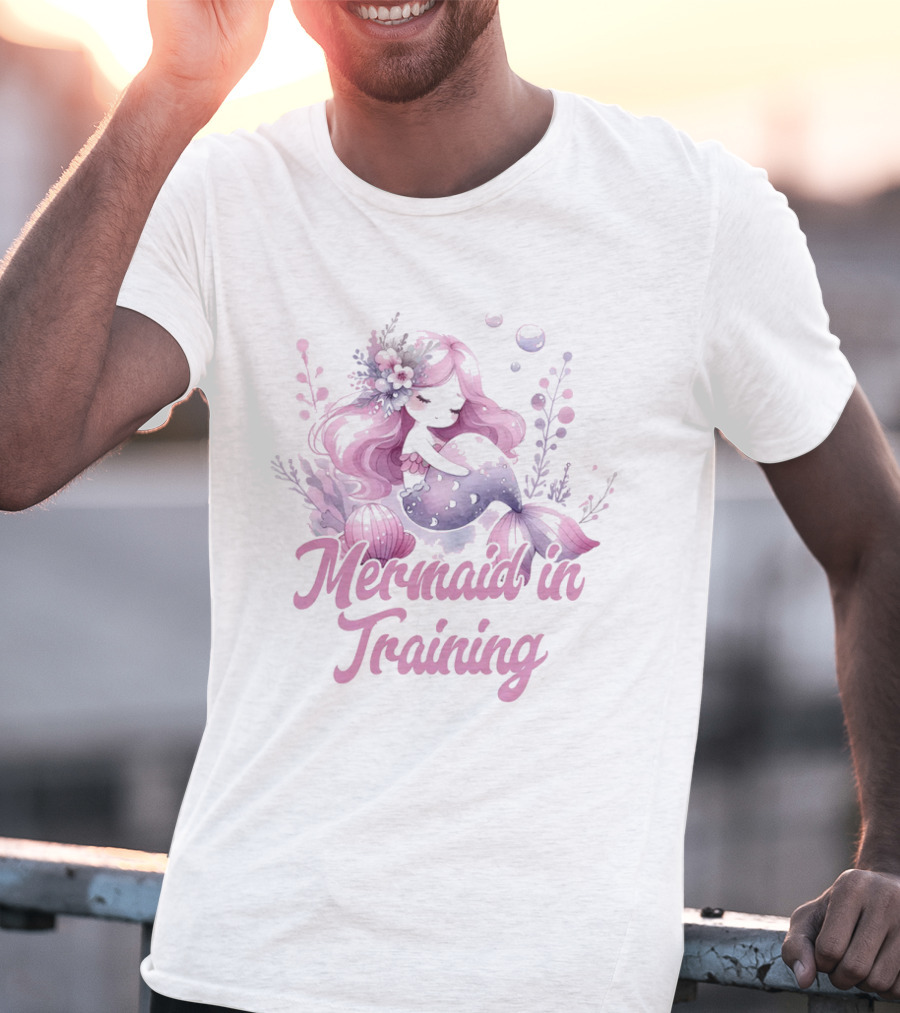 Mermaid In Training Customizable Kids Mermain T-Shirt