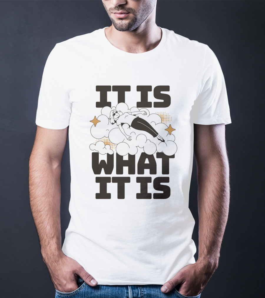 IT IS WHAT IT IS Clouds And Stars Relaxed Figure T-Shirt