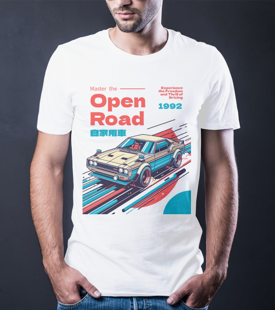 Master The Open Road 1992 Experience The Freedom And Thrill Of Driving Japan Car T-Shirt