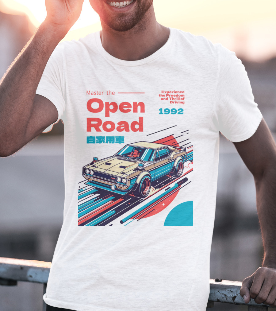 Master The Open Road 1992 Experience The Freedom And Thrill Of Driving Japan Car T-Shirt