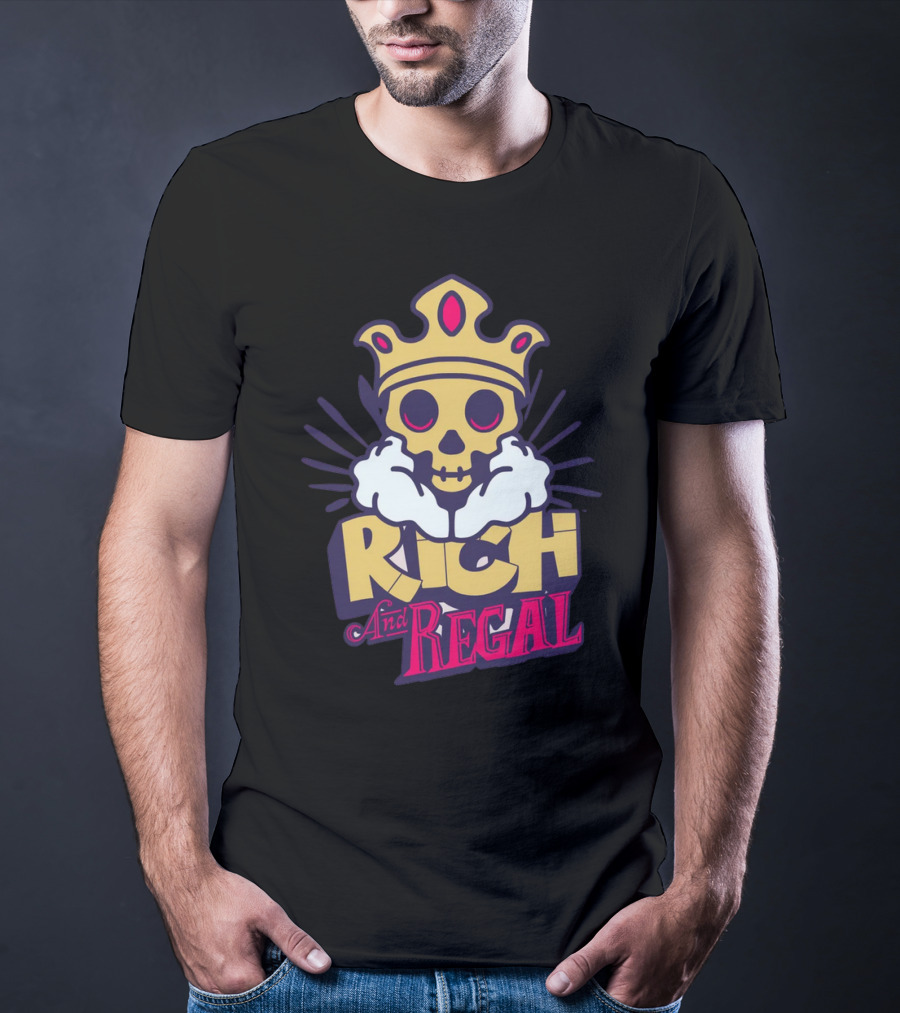 Rich And Regal Skull With Crown Icon T-Shirt