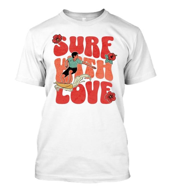 Surf With Love Hibiscus Wave Rider T-Shirt