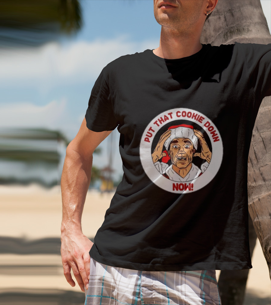 Put That Cookie Down Now Arnold Schwarzenegger Santa T-Shirt