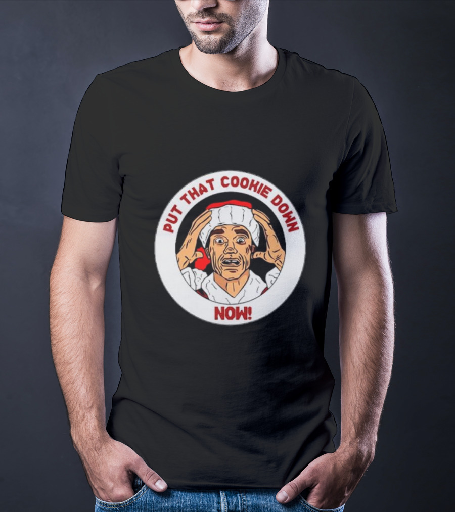 Put That Cookie Down Now Arnold Schwarzenegger Santa T-Shirt