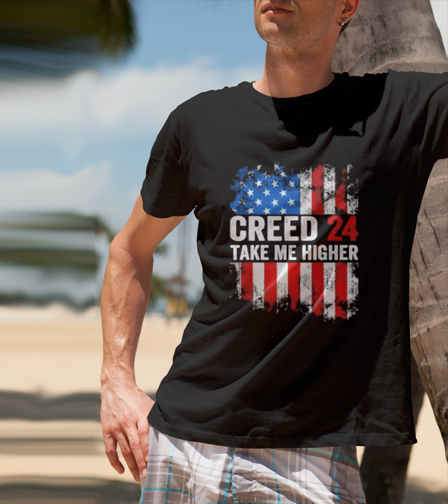 Creed 24 Take Me Higher American Flag T-Shirt