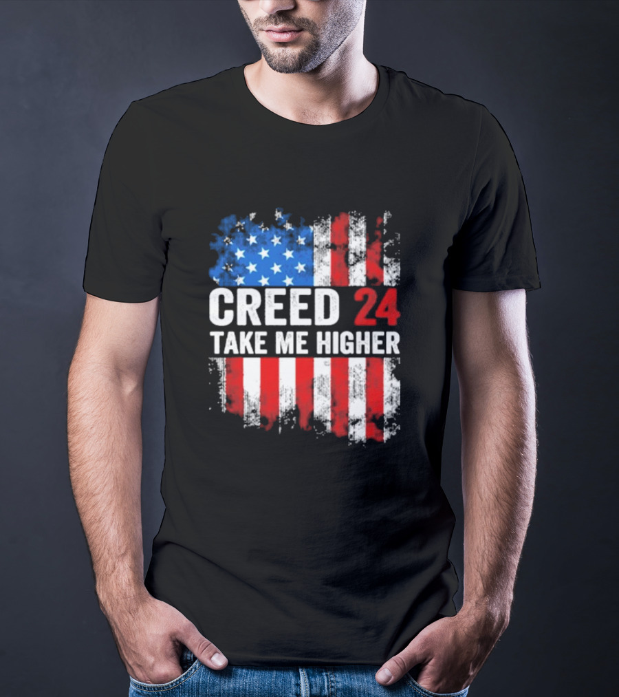Creed 24 Take Me Higher American Flag T-Shirt