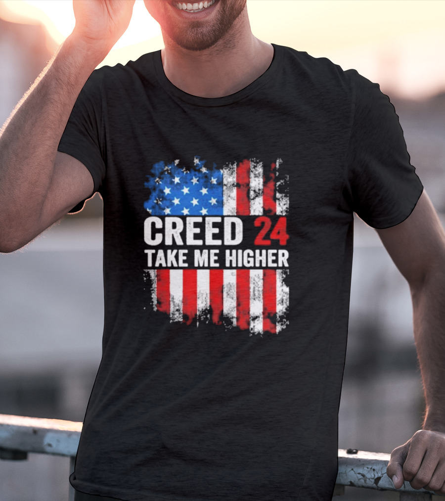 Creed 24 Take Me Higher American Flag T-Shirt