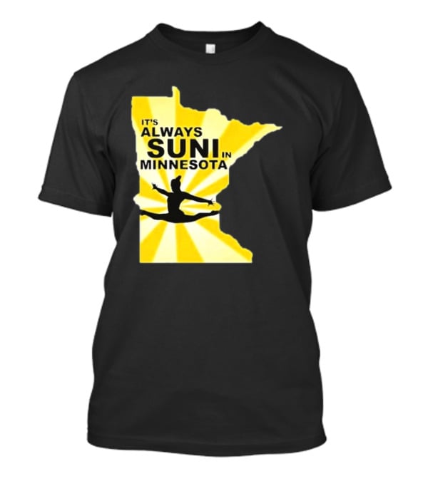 It's Always Suni In Minnesota Gymnastics Silhouette State Outline T-Shirt