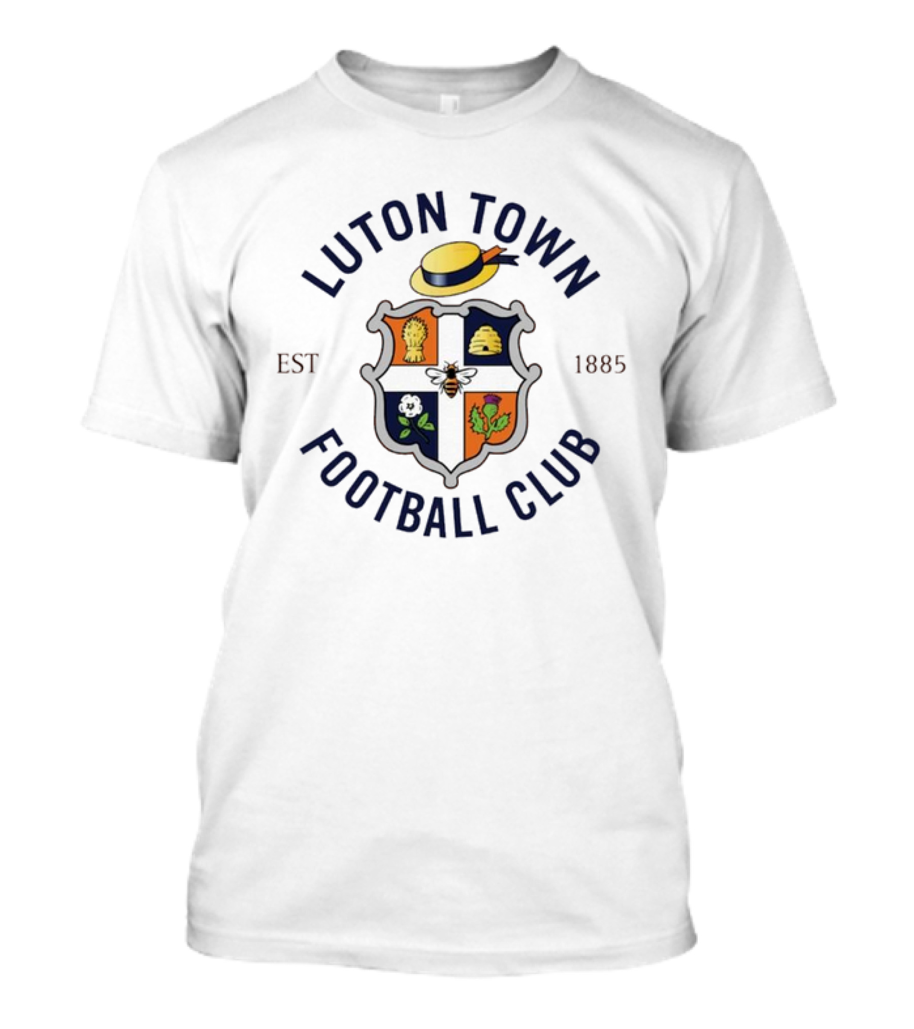 Luton Town Football Club Est 1885 Badge With Hat, Wheat, Beehive, Rose, And Bee T-Shirt