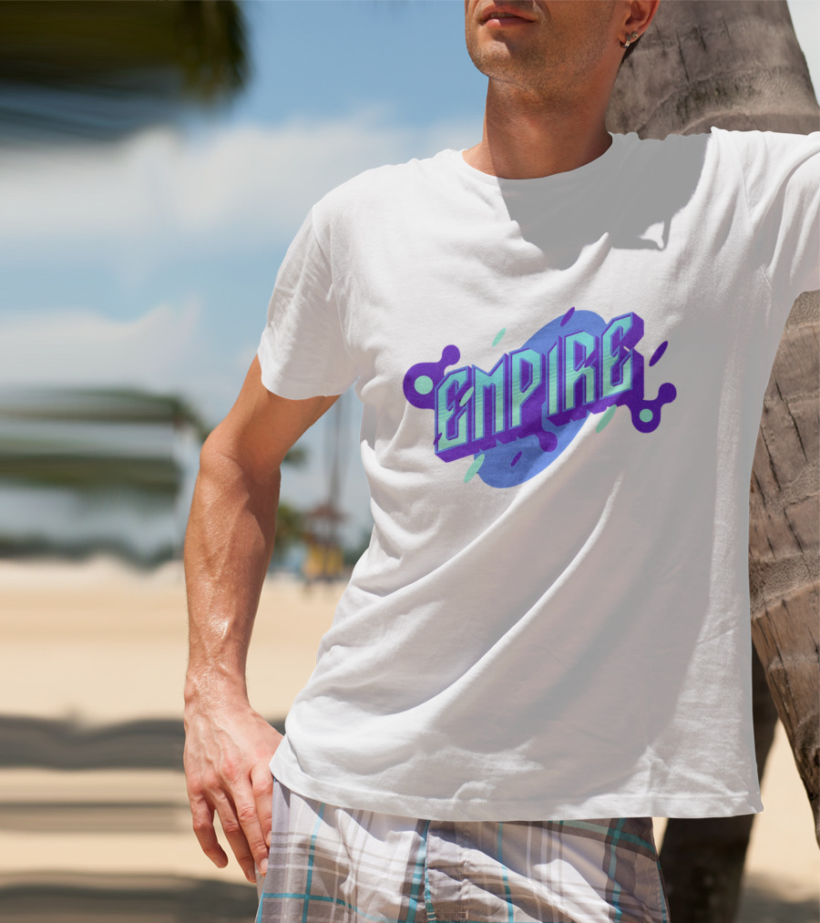 Empire Bold Neon Blue Purple T-Shirt
