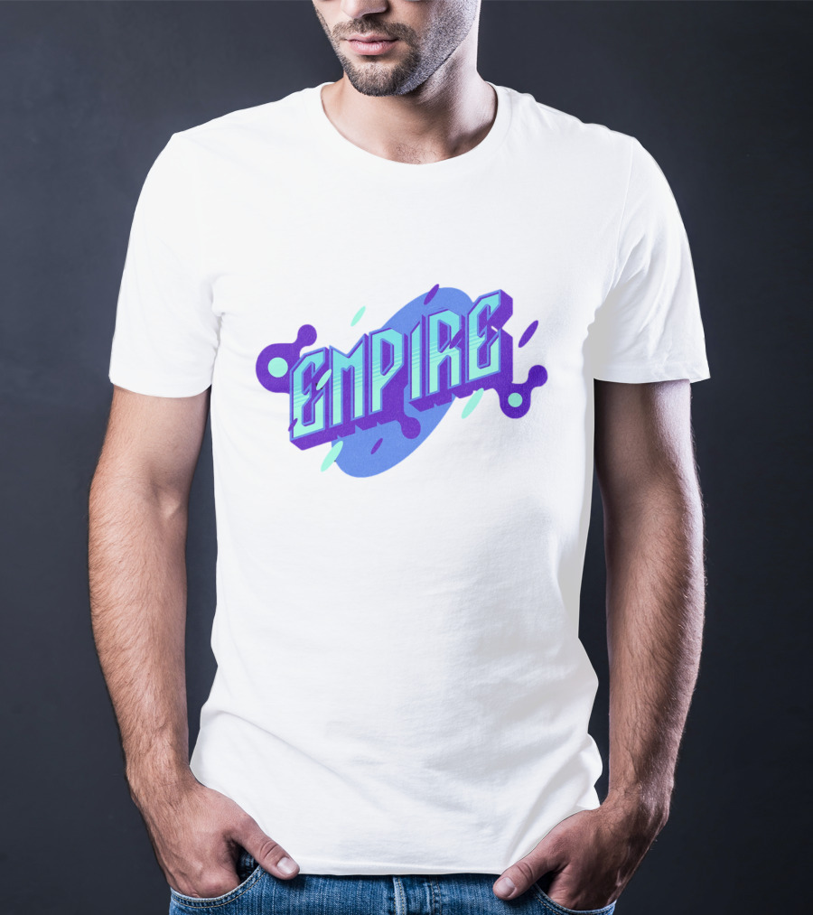 Empire Bold Neon Blue Purple T-Shirt