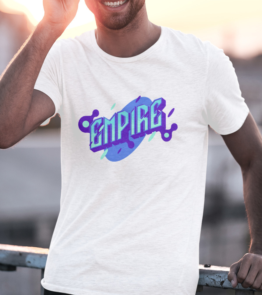 Empire Bold Neon Blue Purple T-Shirt