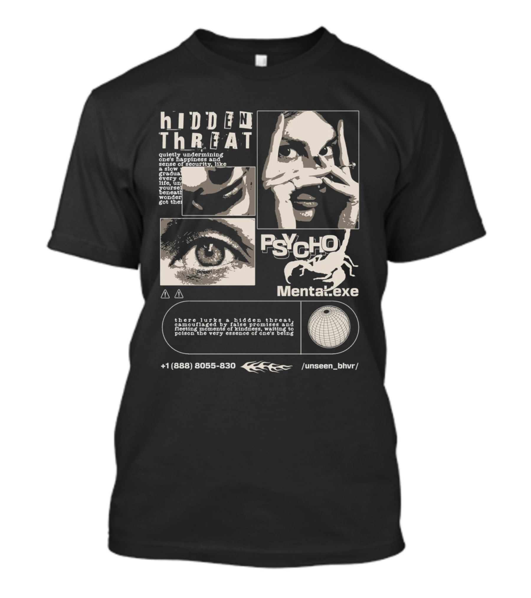Hidden Threat Psycho Mental .exe Unseen Behavior T-Shirt