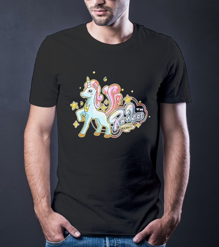 Ranboo TM Unicorn With Stars And Pink Mane T-Shirt