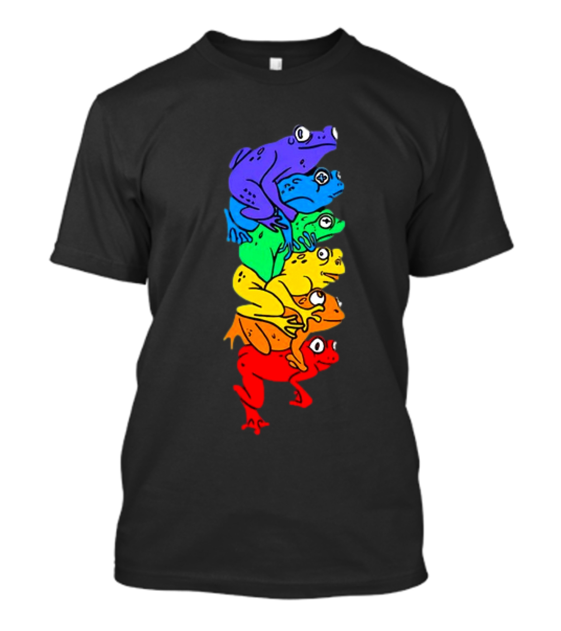 Rainbow Gay Frog Stack T-Shirt