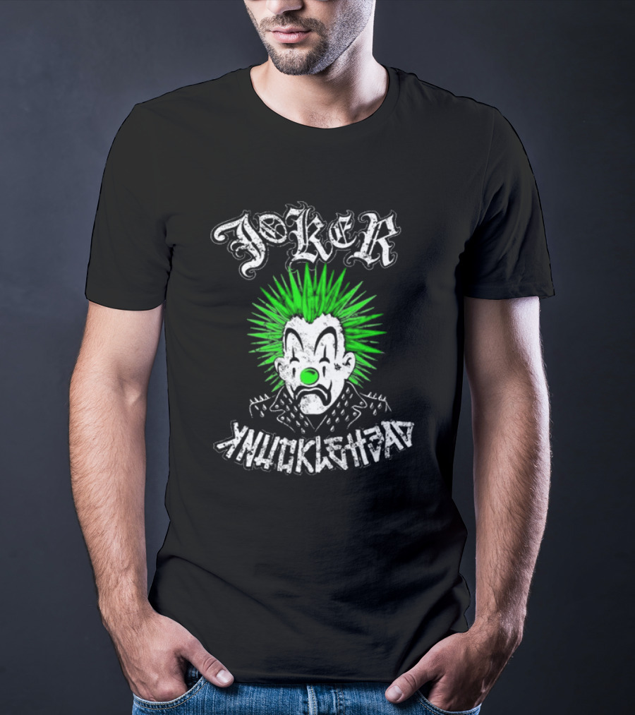 Joker Knucklehead Punk Clown Green Mohawk T-Shirt