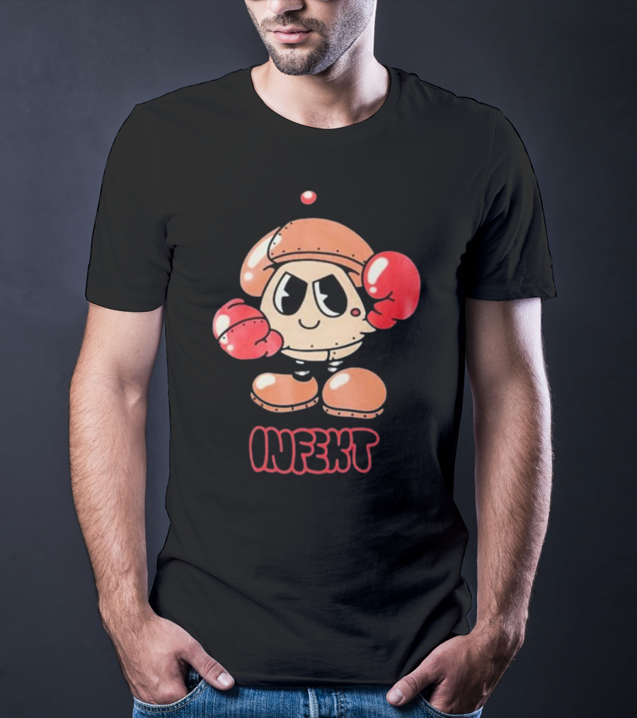 INFEKT Shrobo Cartoon Character With Boxing Gloves T-Shirt