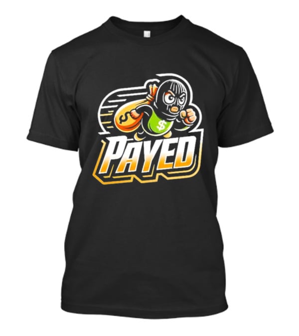 Payed Dollar Bag Cartoon Masked Runner T-Shirt