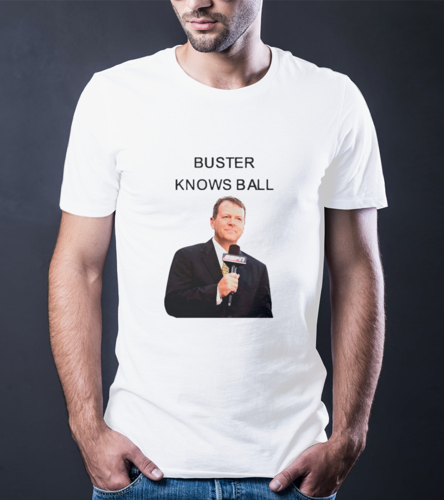 Buster Knows Ball ESPN Microphone Image T-Shirt