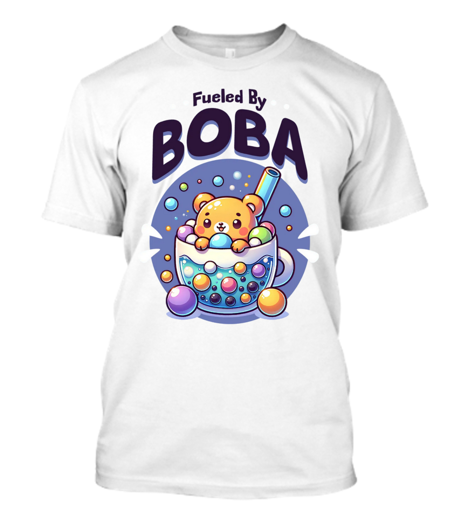 Fueled By Boba Cute Bubble Tea Bear T-Shirt