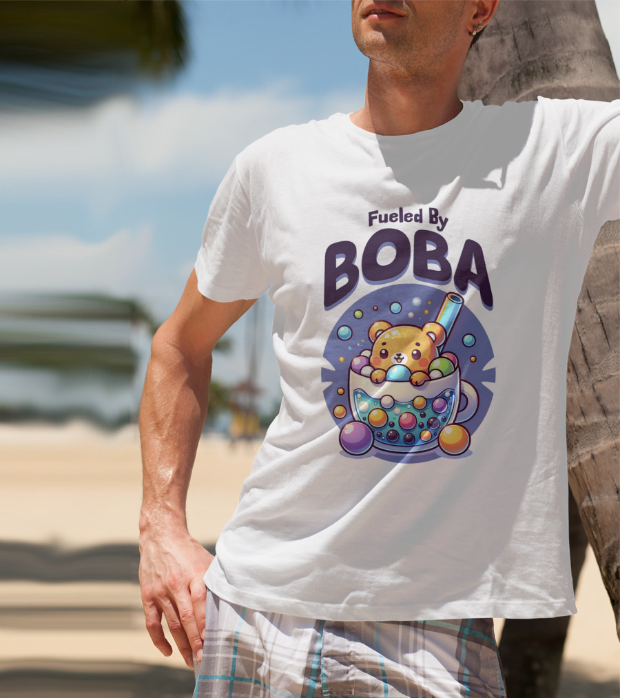 Fueled By Boba Cute Bubble Tea Bear T-Shirt