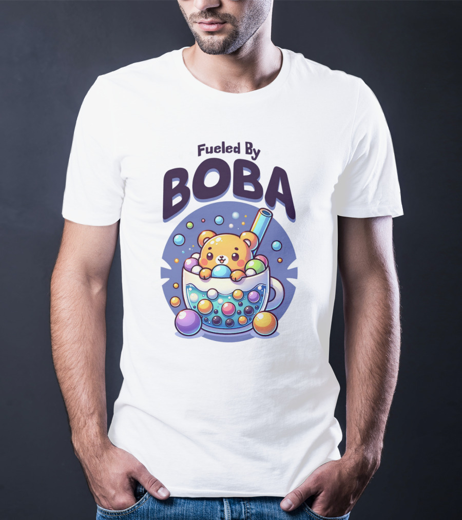Fueled By Boba Cute Bubble Tea Bear T-Shirt
