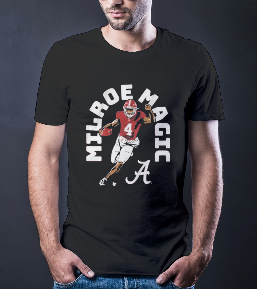 Alabama Crimson Tide Football Milroe Magic Number 4 T-Shirt