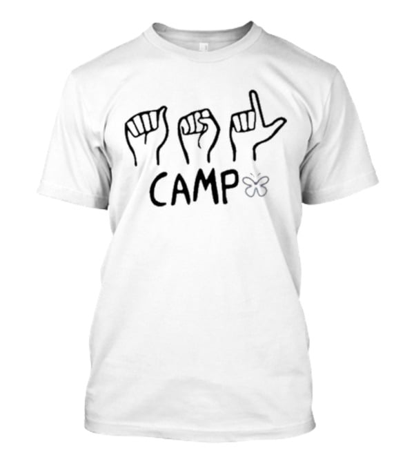 ASL Hand Signs Camp Butterfly Emblem T-Shirt