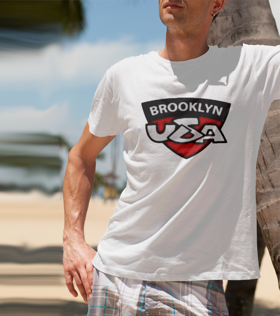 Brooklyn USA Red Black Shield Emblem T-Shirt