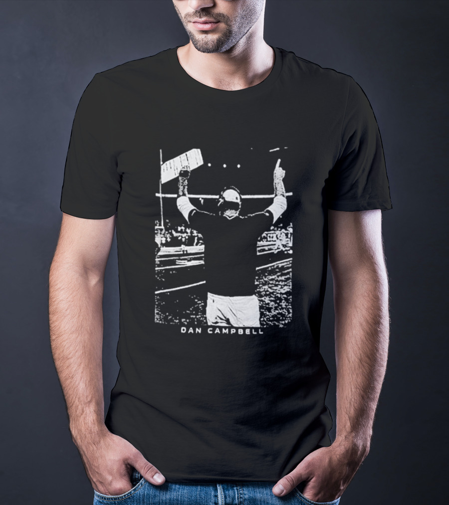 Dan Campbell Detroit Lions Celebratory Gesture Majestic Threads T-Shirt