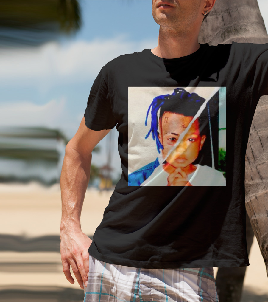XXXTentacion Rapper Childhood And Adult Portrait Fusion T-Shirt