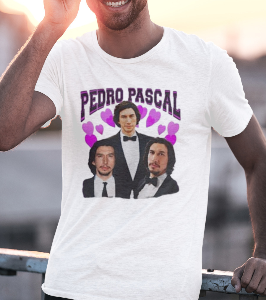 Pedro Pascal Adam Driver Hearts T-Shirt
