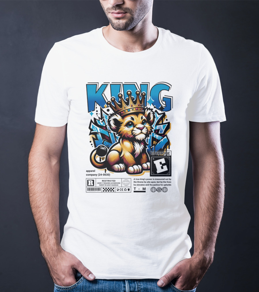 KING Apparel E Meme True Power Youthful Lion With Crown T-Shirt