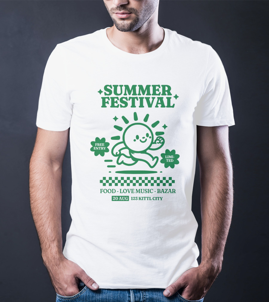 SUMMER FESTIVAL FREE ENTRY LIMITED FOOD LOVE MUSIC BAZAR 20 AUG 123 KITTL CITY T-Shirt