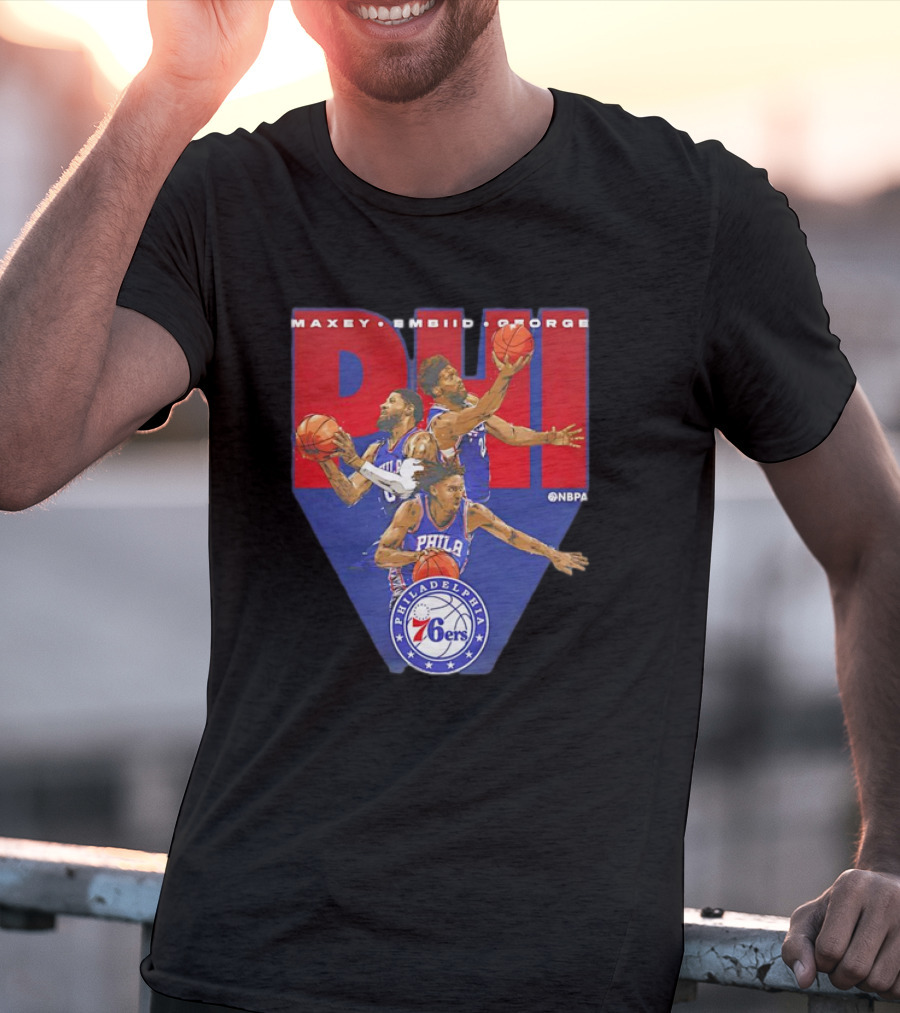 Maxey Embiid George PHI Philadelphia 76ers NBA Players T-Shirt