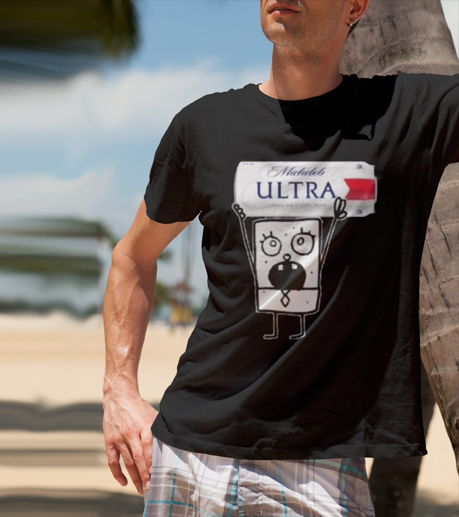 Doodlebob Michelob Ultra Holding Beer Can T-Shirt