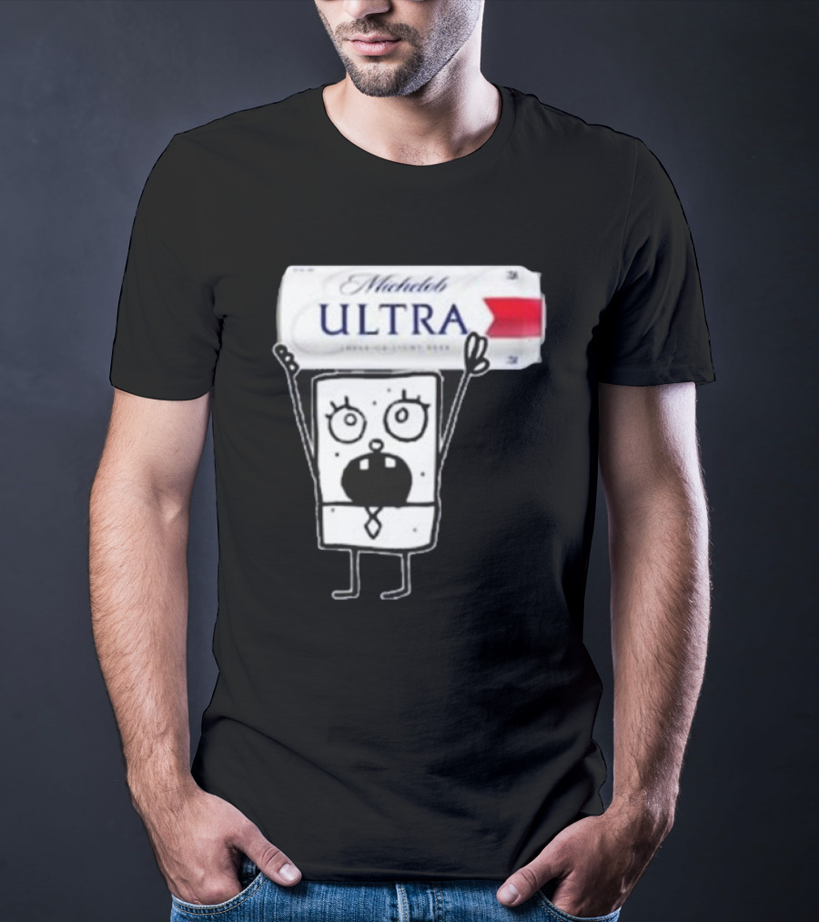 Doodlebob Michelob Ultra Holding Beer Can T-Shirt