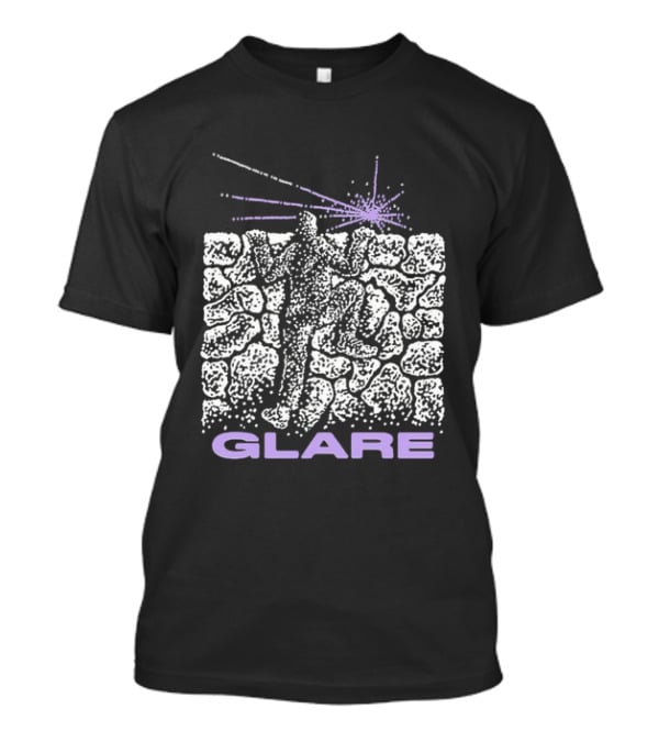 Glare Climber On Black Stone Wall With Purple Light Burst T-Shirt